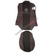 Чехлы премиум MERCEDES MP4 от 2013г. (коричневая кожа + иксы)