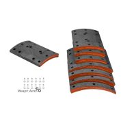 Накладка тормозная задняя FAW-J6 верх+низ 220*150 (комплект на ось с заклепками, на бортовых 3 ряда) EXOVO