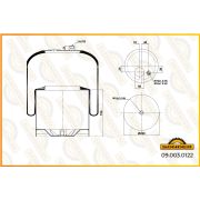 Пневмобаллон MB Actros 4187NP23 в сборе SONDER