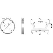 Хомут гофры глушителя RVI/Volvo d=125-140mm DINEX