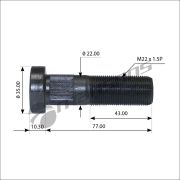 Болт колеса SAF M22*1,5 L-88,5 (блок под болты) Mansons